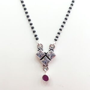 Silver 92.5 White And Red Mangalsutra