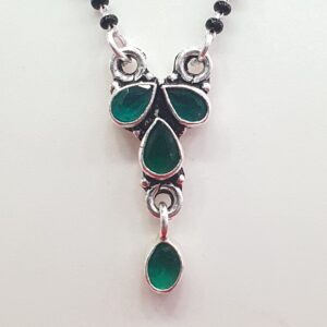 Silver 925 green diamond Stone fancy mangalsutra