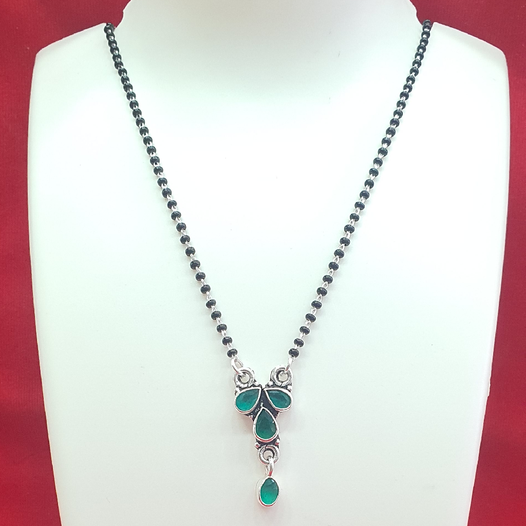 Silver 925 green diamond Stone fancy mangalsutra