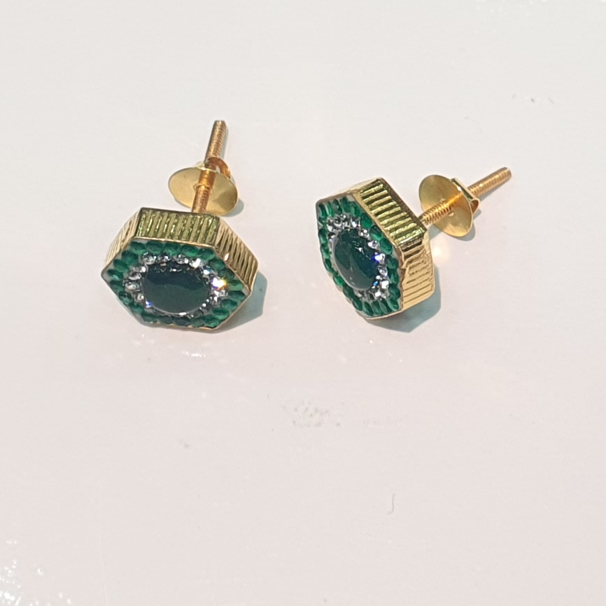 18k.KUNDAN CHORASKI GOLD EARRING - Image 3