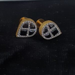 18 K Gold Diamond Fancy Design Antique Earrings