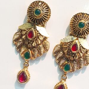 22k antique long earrings fancy design