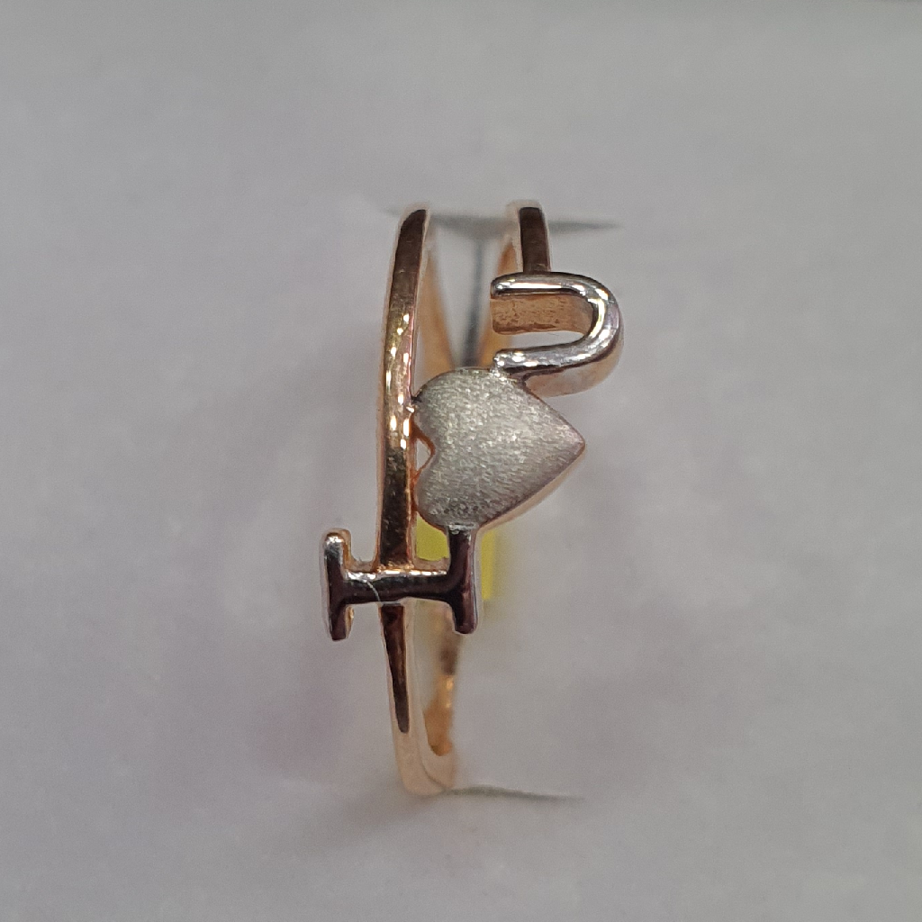 18k rose gold heart with Rhodium Design Ring - Image 2
