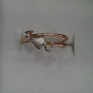 18k rose gold heart with Rhodium Design Ring