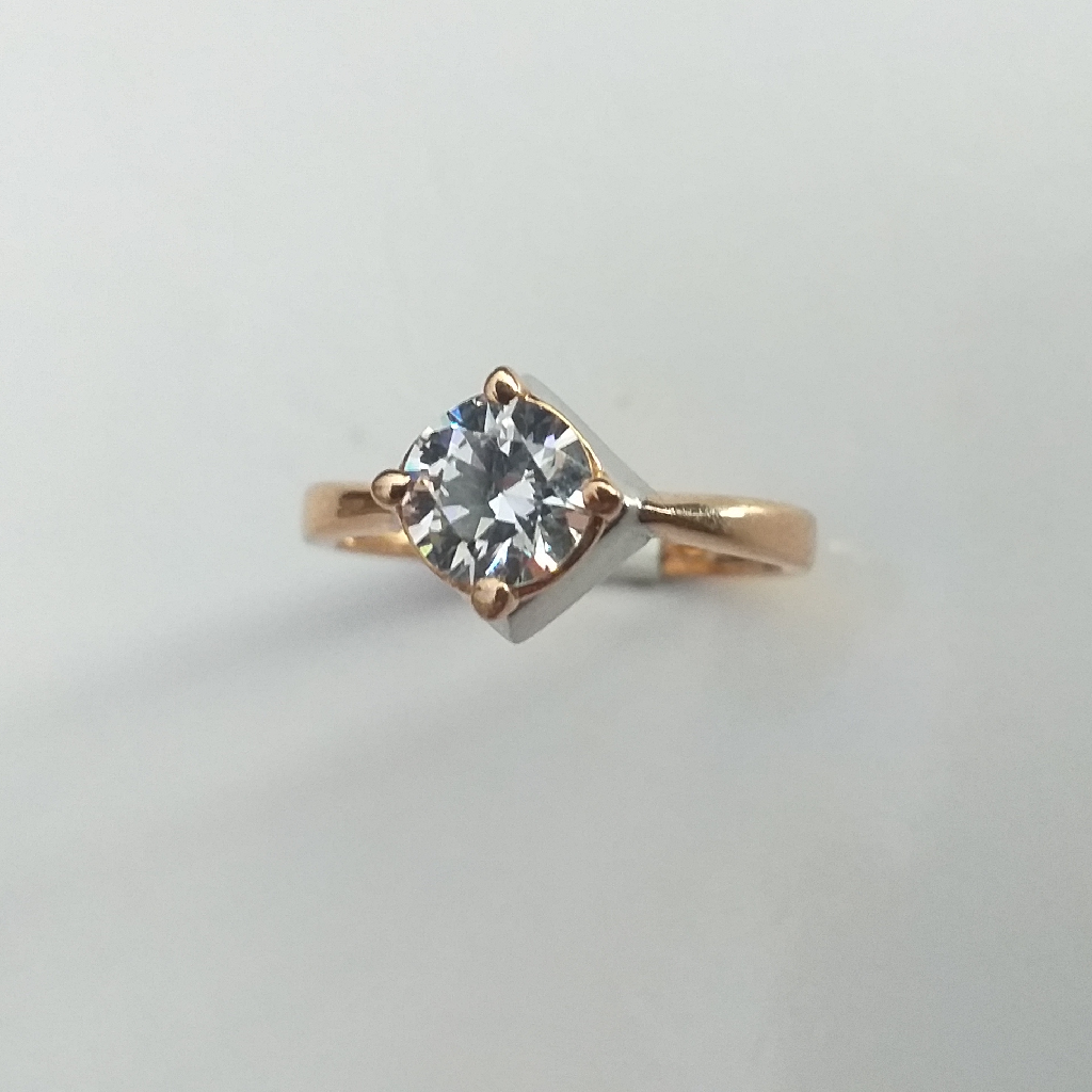 18 k Rose gold Singal Diamonds Women Ring - Image 2
