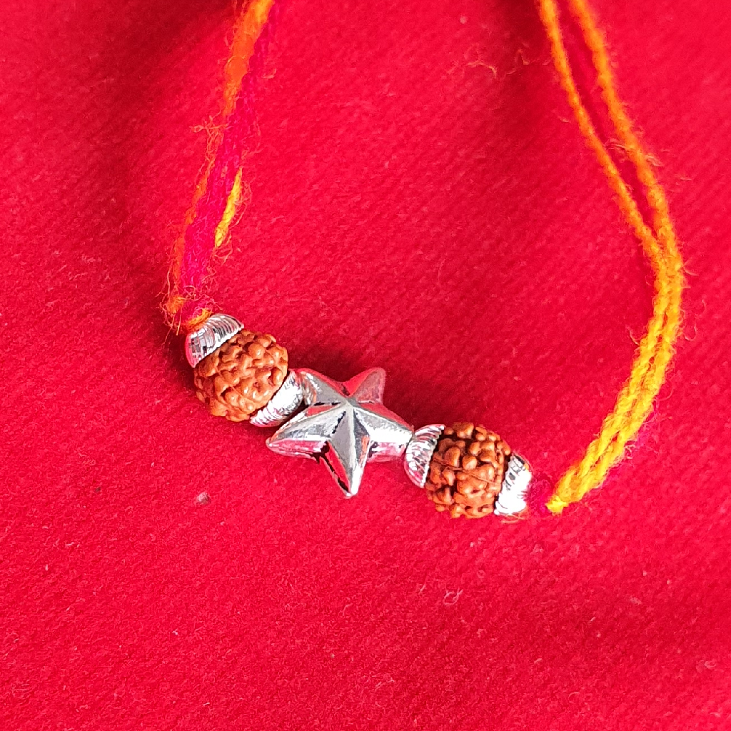 92.5 Three FISH Star Silver Rakhi - Image 2