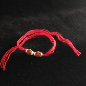 Silver Two Rudraksh Rakhi