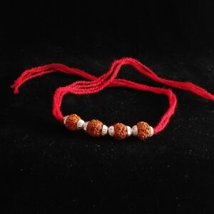 Silver FOUR Rudraksh Rakhi
