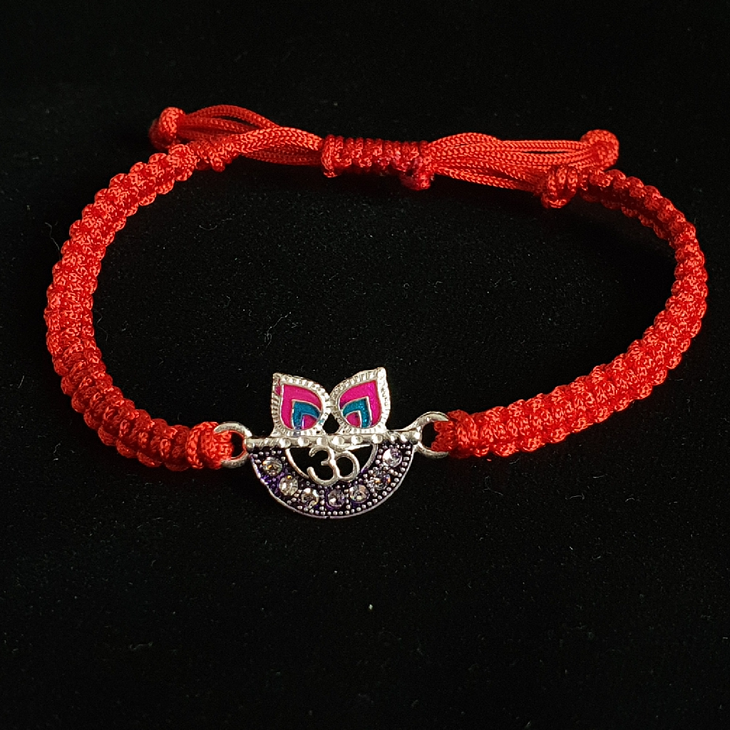 Silver Om Diamond Rakhi