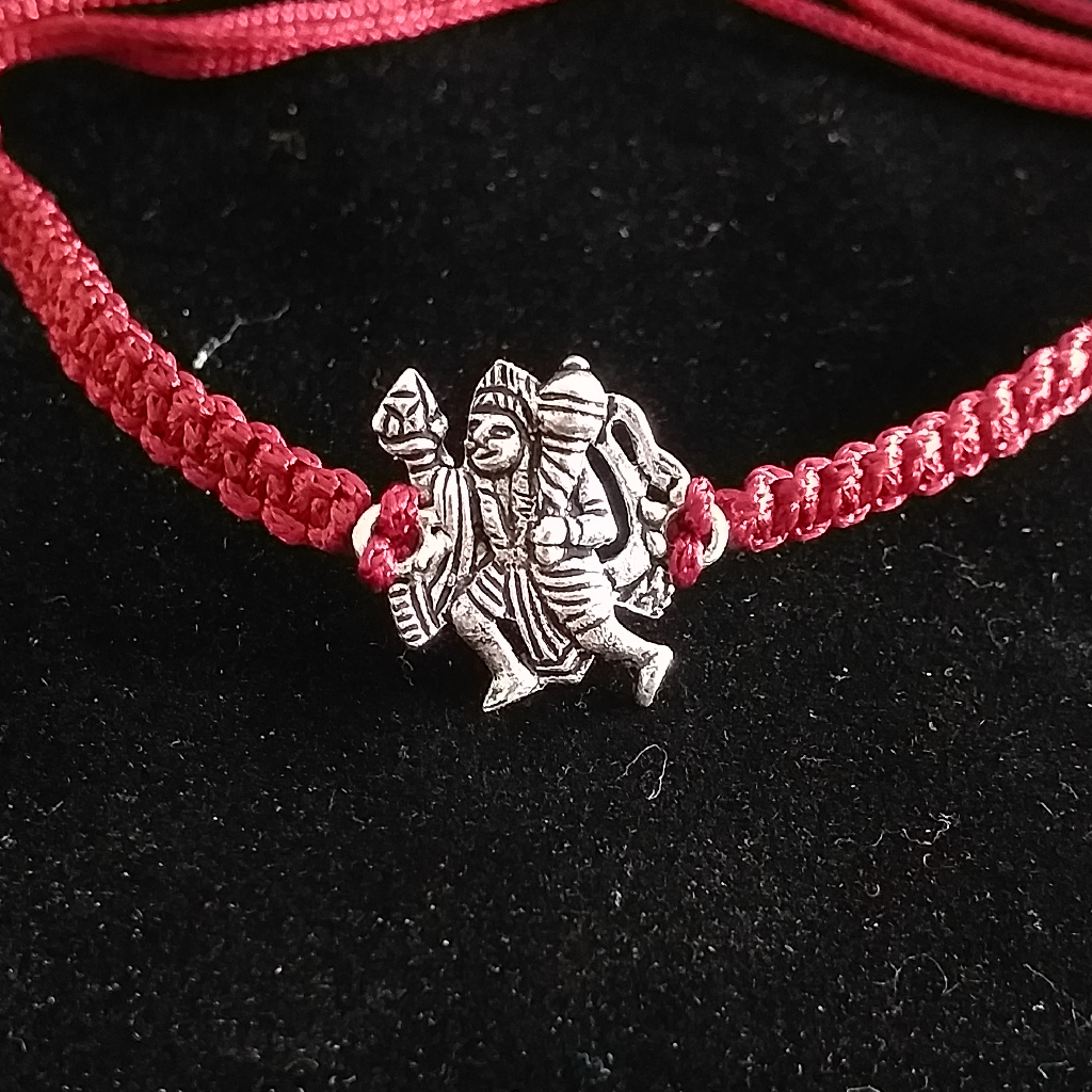 Silver Hanumandada Design Rakhi - Image 2