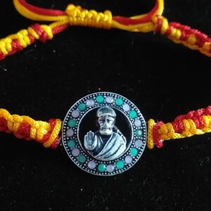 Silver Saibaba Design Rakhi