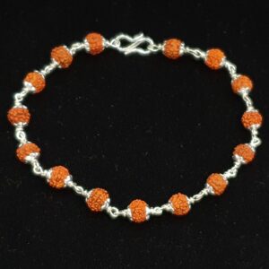 Silver Singale Line Simple Rudrax Rakhi