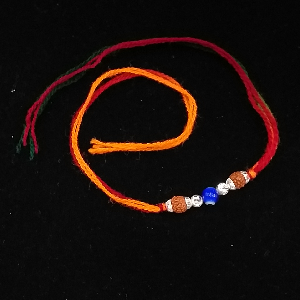 92.5 silver evil eye rudrax rakhi - Image 2