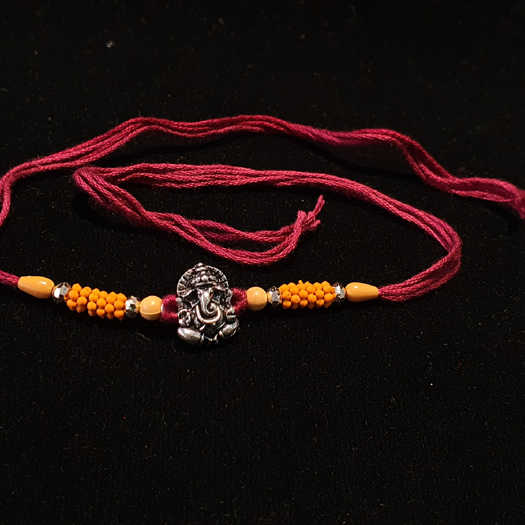 92.5 Silver Oxidize GANPATI RAKHI