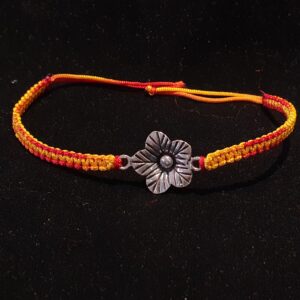92.5 Silver Flower Design Rakhi