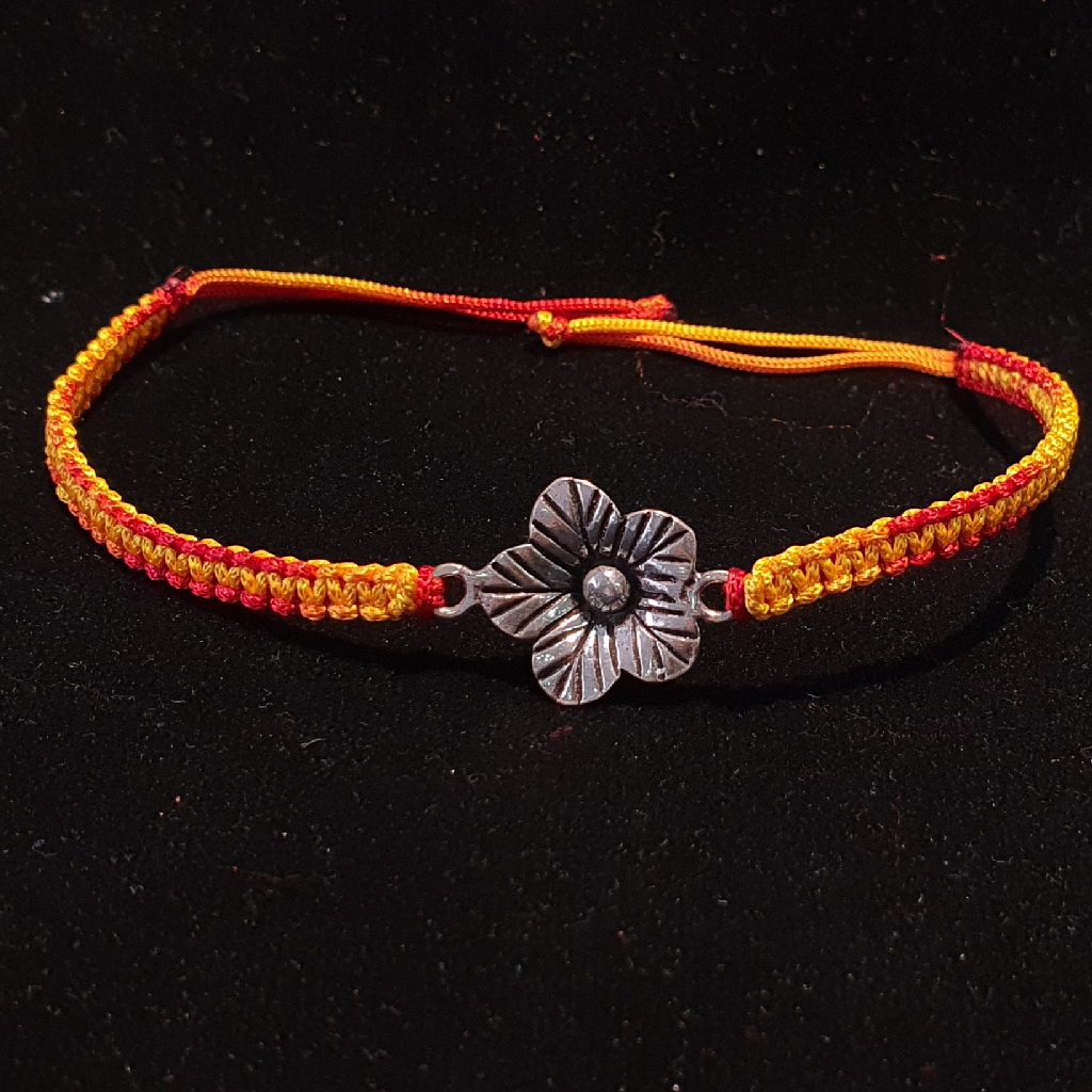 92.5 Silver Flower Design Rakhi