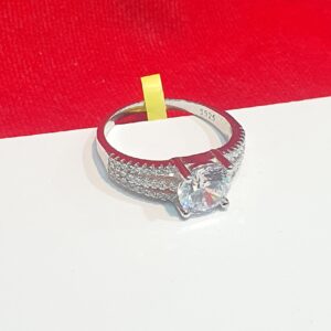 92.5 silver white diamonds fancy ring for women