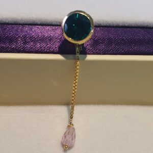 91.6 Green & Pink Stone Daily Wear Earrings
