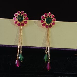 22k Hallmark Gold Color Full Earring For Woman