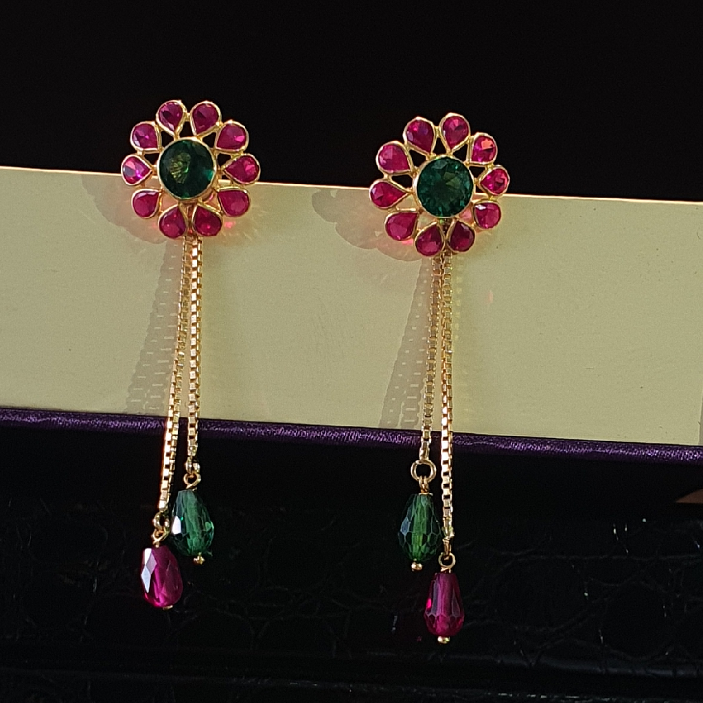 22k Hallmark Gold Color Full Earring For Woman - Image 2