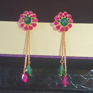 22k Hallmark Gold Color Full Earring For Woman