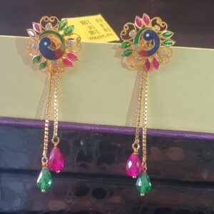 91.6 peacock design neelam stone earrings