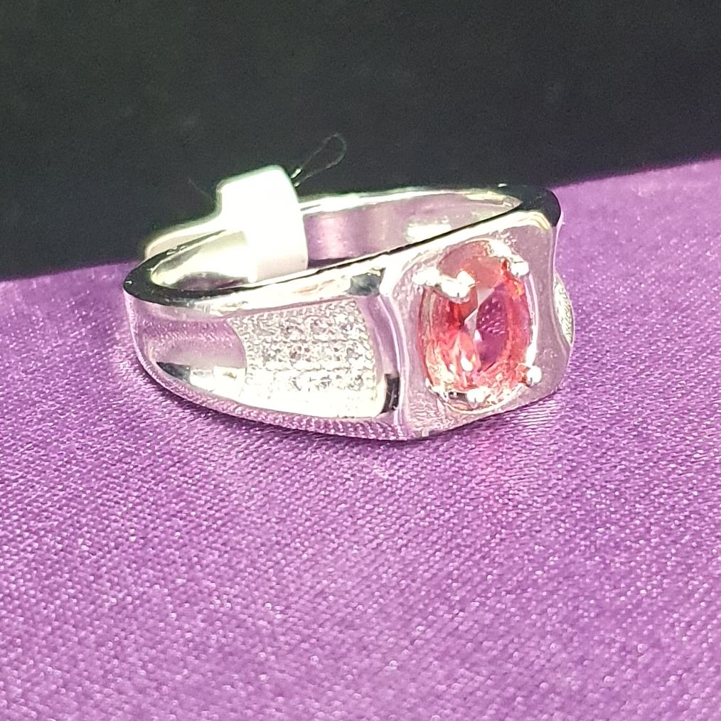 925 Pink diamond gents ring - Image 2