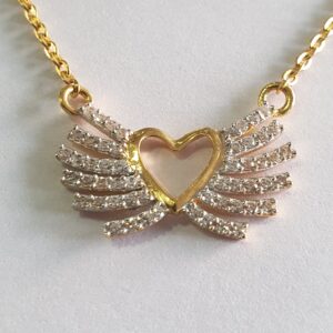 22k Diamond butterfly chain pendant