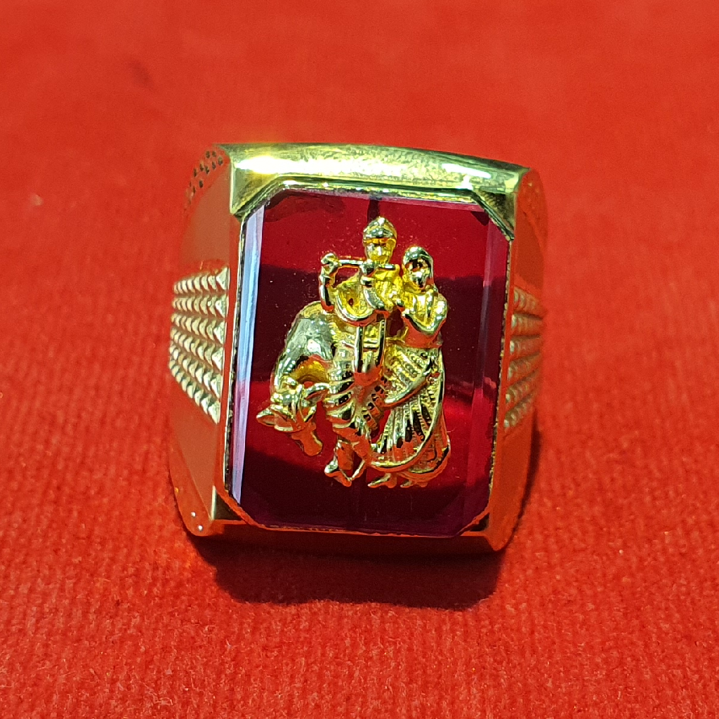 22.K 91.6 Gents Lord Radha Krishna stone ring - Image 3