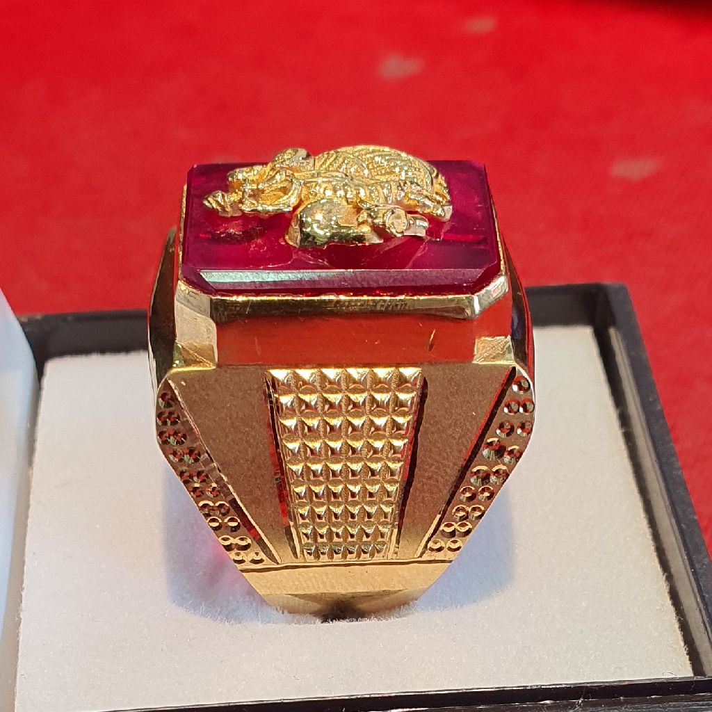 22.K 91.6 Gents Lord Radha Krishna stone ring - Image 2