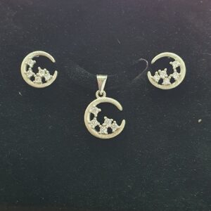 925 silver Met Moon pendant set