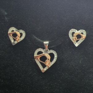 925 silver heart pendant set