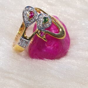 916 22K Peacock Stone Casting Gold Ring