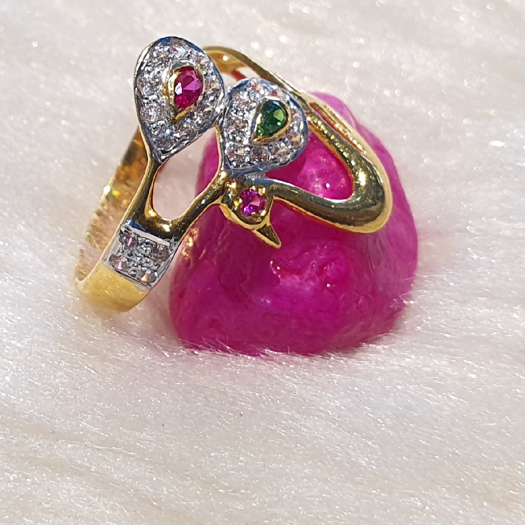 916 22K Peacock Stone Casting Gold Ring - Image 4