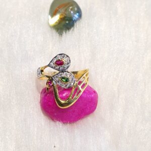 916 22K Peacock Stone Casting Gold Ring