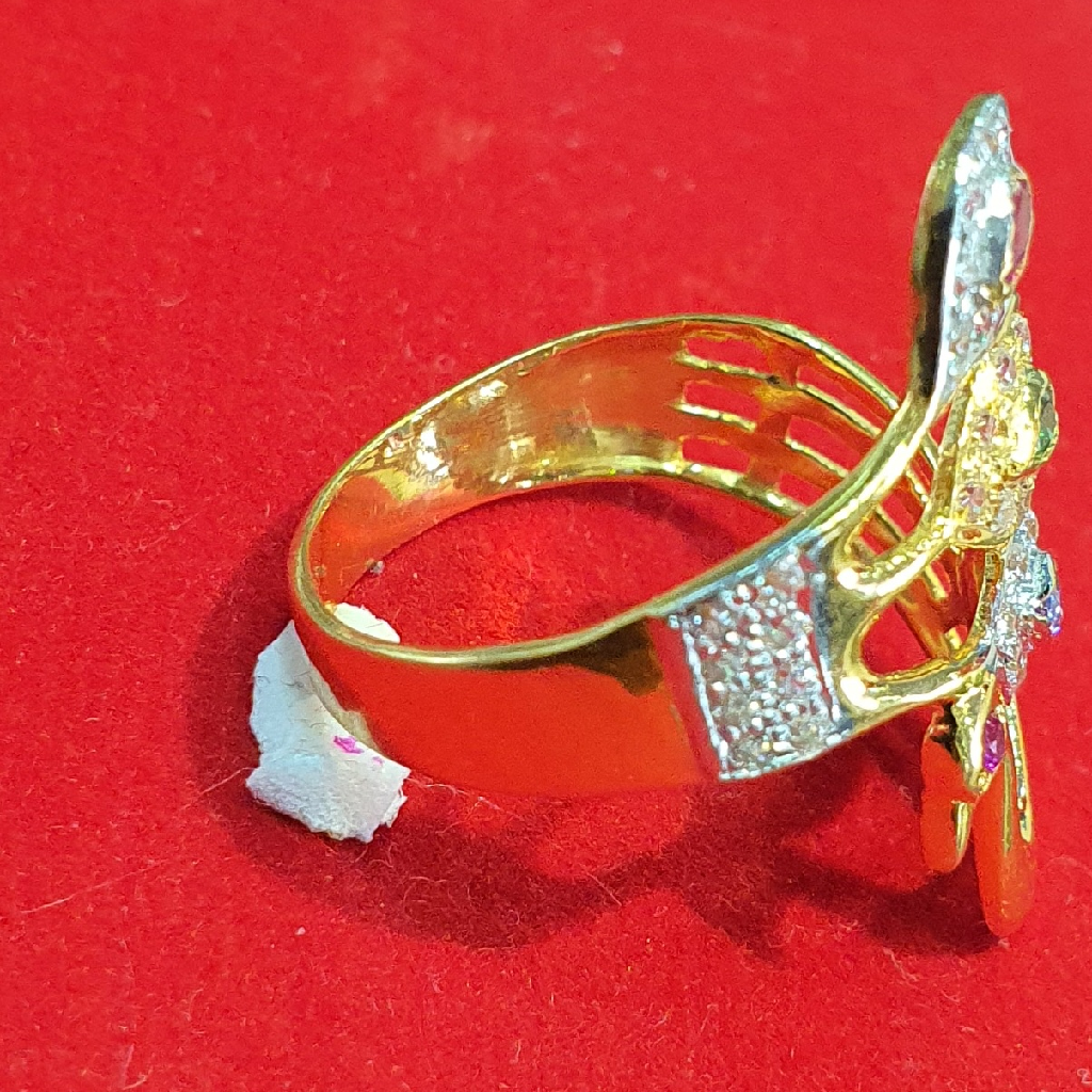 22K 91.6 Gold Peacock Mini Diamond Fancy Ring - Image 2