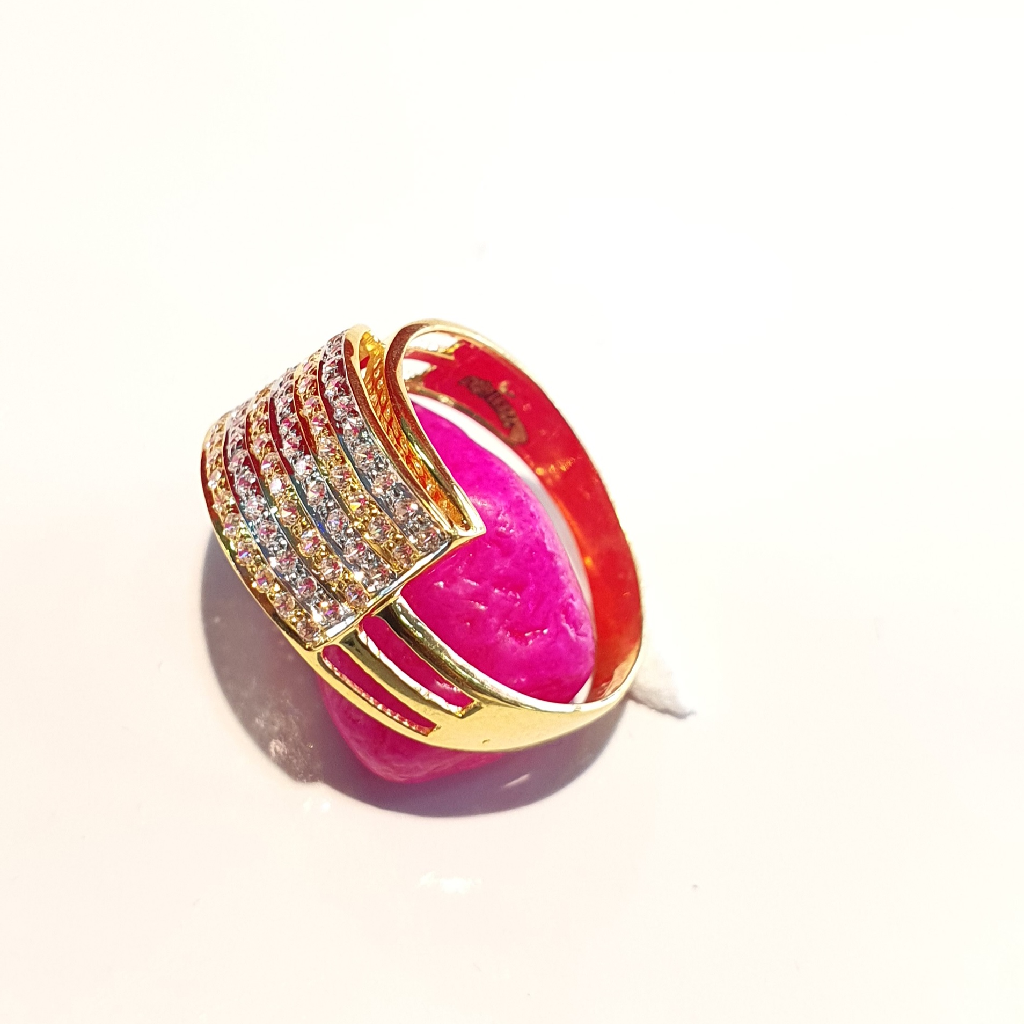 22k gold with fancy diamond scrolls ring - Image 2