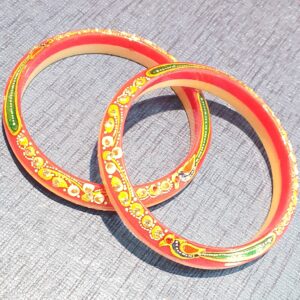 Gold Pink And White Fancy Chudi
