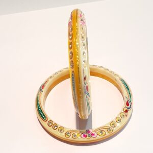 Gold Yellow And White Fancy Design Chudi