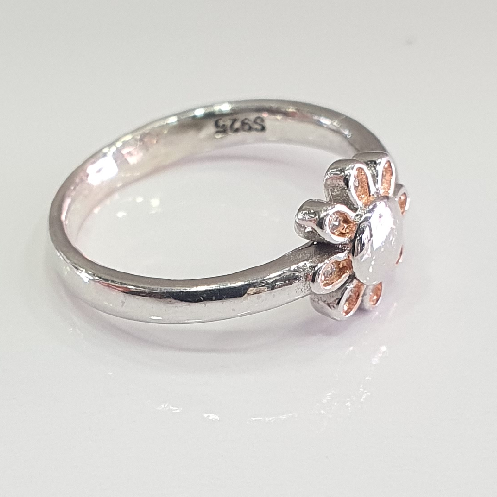 92.5 Silver Platinum Diamond Ring For Women - Image 2
