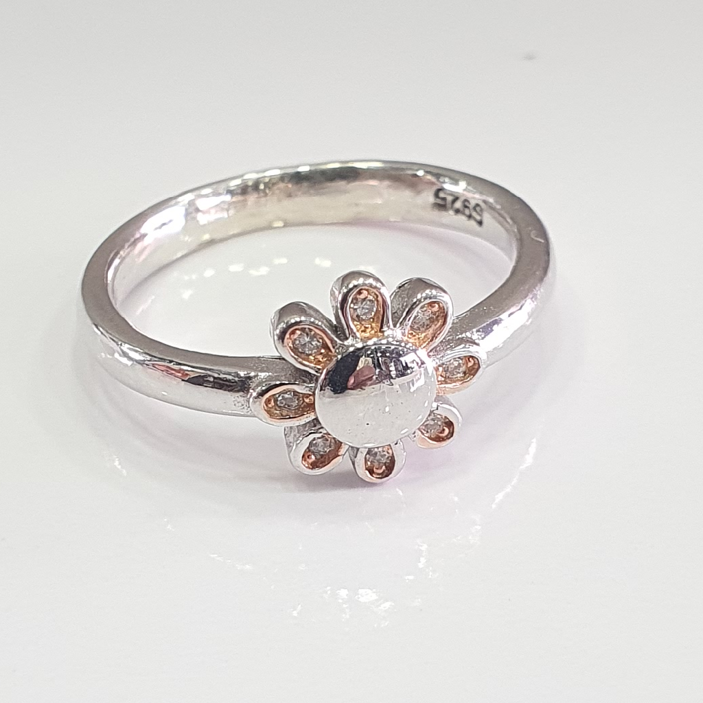 92.5 Silver Platinum Diamond Ring For Women