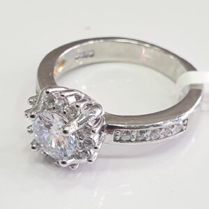 925 Silver White Diamond Fancy Ladies Ring