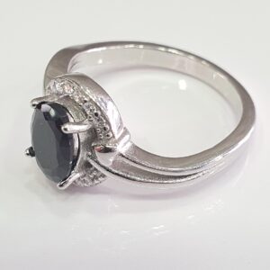 925 Silver Black Stone Ring