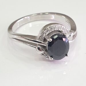925 Silver Black Stone Ring
