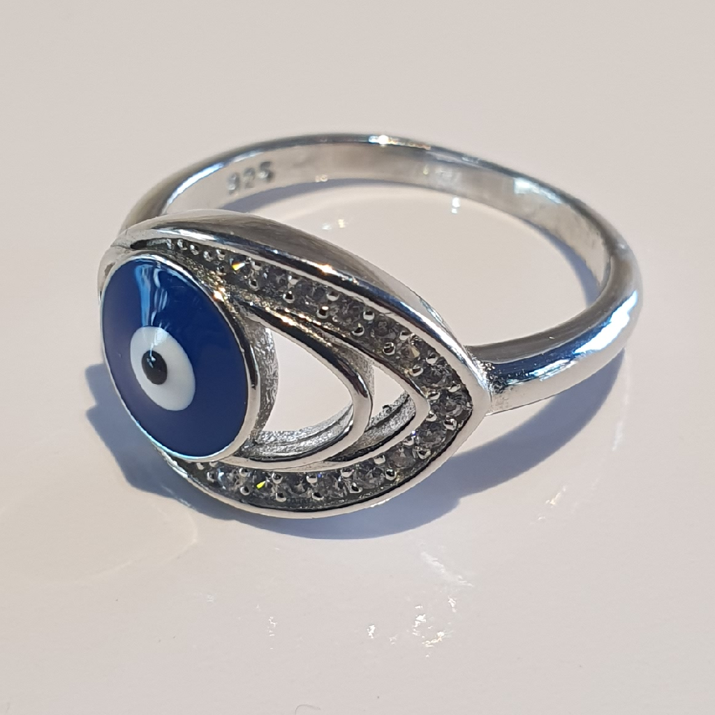 92.5 silver evils eye ring - Image 2