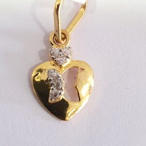 18k  fancy design heart Pendant set