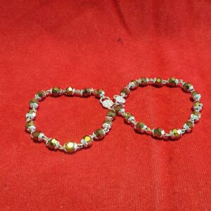 Silver yellow moti fancy Nazariya Bracelet