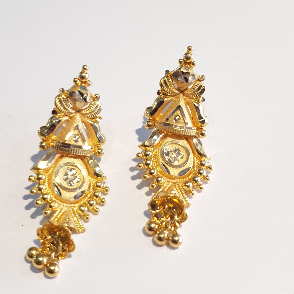 22k vintage gold earrings ear studs handmade jewellery