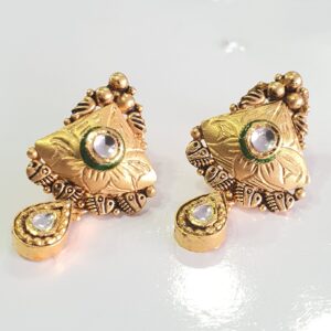 22 k antique earring plain gold jewellery for women