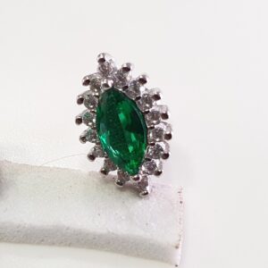 925 Sterling Silver Green Stone Earrings